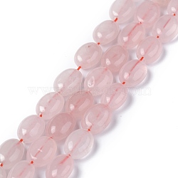 Natural Rose Quartz Beads Strands, Oval, 8x6x3.5~4mm, Hole: 1mm, about 45~52pcs/strand, 15.16~15.74 inch(38.5~40cm)(G-Z006-A25)