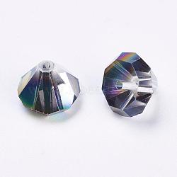 Imitation Austrian Crystal Beads, Grade AAA, Faceted, Cone, Colorful, 9.5x7mm, Hole: 0.9~1mm(SWAR-F075-10mm-31)