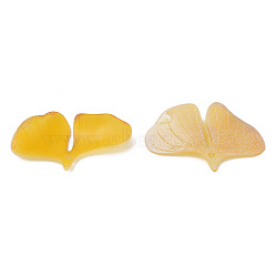 Plastic Pendants, Leaf, Gold, 20x32x4mm, Hole: 1.2mm(KY-N015-179)