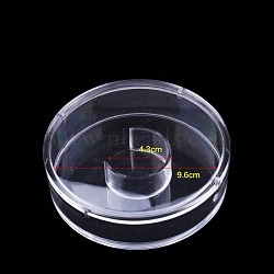 Round Plastic Single Bracelet Display Case, Bracelet Jewelry Organizer Holder, Clear, 10.5x3cm(PW-WG85095-03)