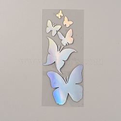 Laser Style PET Waterproof Self-adhesive Stickers, for Car, Motorcycle Decoration, Colorful, Butterfly Pattern, 173x78x0.1mm, Butterfly: 12~66x9~59mm(DIY-WH0043-87B-04)