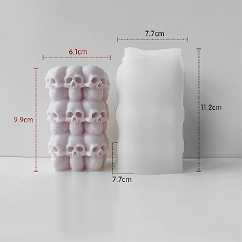 DIY Silicone Candle Molds, For Candle Making, Skull, Column, 7.7x7.7x11.2cm