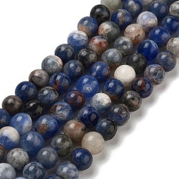 Natural Sodalite Beads Strands, Round, 6mm, Hole: 1mm, about 62~63pcs/strand, 14.76''~14.96''(37.5~38cm)