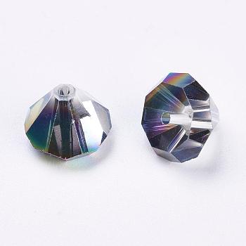 Imitation Austrian Crystal Beads, Grade AAA, Faceted, Cone, Colorful, 9.5x7mm, Hole: 0.9~1mm