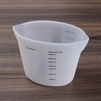 Silicone Measuring Cups, with Scale & Double Spout, Resin Craft Mixing Tools, White, 120x80x80mm, Inner Diameter: 118x70mm, Capacity: 250ml(8.45fl. oz)