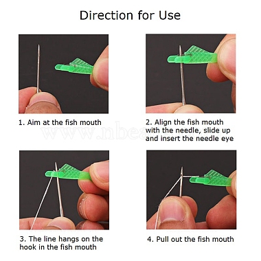 Fish Shaped Plastic Needle Threaders(TOOL-K010-01B)-2