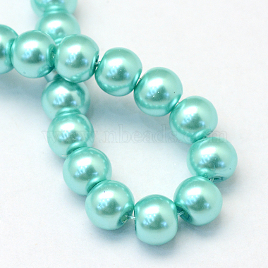 Baking Painted Pearlized Glass Pearl Round Bead Strands(X-HY-Q003-4mm-65)-4
