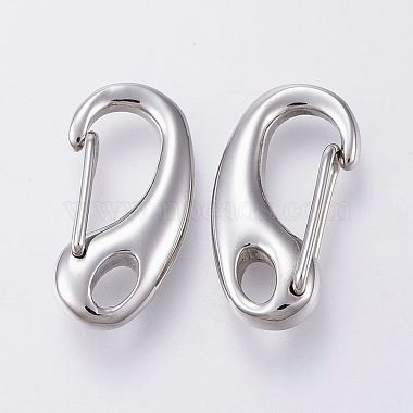 304 Stainless Steel Push Gate Snap Keychain Clasp Findings(X-STAS-G039-04P)-2