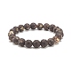 Bracelets de perles extensibles en agate naturelle ronde(BJEW-JB08196-04)-1