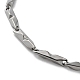 201 Stainless Steel Grooved Bar Link Chain Necklaces for Men Women(NJEW-G112-01P)-2