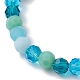 bracelets extensibles en perles rondes à facettes en verre(BJEW-JB10057-01)-4