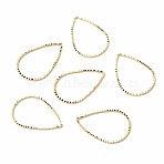 Brass Linking Rings, Long-Lasting Plated, Cadmium Free & Lead Free, Teardrop, Real 24K Gold Plated, 25x16.8x1mm, Inner Diameter: 23x15.8mm(KK-F831-017E-G-RS)