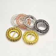 Brass Hollow Ring Dress Shoe Buckles, Mixed Color, 23x4mm, Hole: 10x5.5mm(X-KK-E639-07)