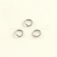 304 Stainless Steel Open Jump Rings, Stainless Steel Color, 24 Gauge, 4x0.5mm, Inner Diameter: 3mm, Hole: 3mm(STAS-R065-46)