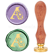 Brass Wax Seal Stamps with Rosewood Handle, for DIY Scrapbooking, Letter A, 25mm(AJEW-WH0412-0115)