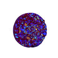Resin Cabochons, Imitation Druzy Agate, Flat Round, AB Color Plated, Blue, 12x3mm(X-CRES-Q191-HA027-3)