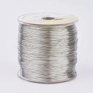 Eco-Friendly Round Copper Wire, Copper Beading Wire for Jewelry Making, Long-Lasting Plated, Platinum, 26 Gauge, 0.4mm, about 1706.03 Feet(520m)/500g(CWIR-K001-01-0.4mm-P)