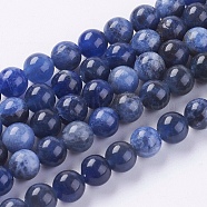 Natural Sodalite Beads Strands, Round, 6mm, Hole: 1mm(G-G448-6mm-25)