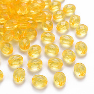 Transparent Acrylic Beads, Oval, Gold, 10x8x5.5mm, Hole: 1.5mm, about 1550pcs/500g(TACR-S154-18A-81)