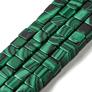 Synthetic Malachite Beads Strands, Dyed, Cube, 3~3.5x3~3.5x3~3.5mm, Hole: 0.8mm, about 110pcs/strand, 14.96 inch(38cm)(G-C129-A07-01)