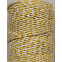 Macrame Cotton Cord, Twisted Cotton Rope, Dyed, for Crafts, Gift Wrapping, Goldenrod, 2mm, about 10.93 yards(10m)/roll(OCOR-L039-D08)