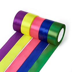 Satin Ribbon, Mixed Color, about 1-1/2 inch(37mm) wide, 25yards/roll(22.86m/roll), 5rolls/group(SRIB-RC37MMY-M)
