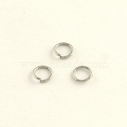 Tarnish Resistant 304 Stainless Steel Open Jump Rings, Stainless Steel Color, 24 Gauge, 4x0.5mm, Inner Diameter: 3mm, Hole: 3mm(STAS-R065-46)