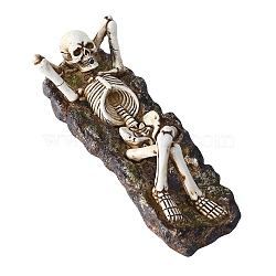 Resin Incense Burners,  Incense Holders, Home Office Teahouse Zen Buddhist Supplies, Skull, Old Lace, 230x85x55mm(PW-WGB6E6E-01)