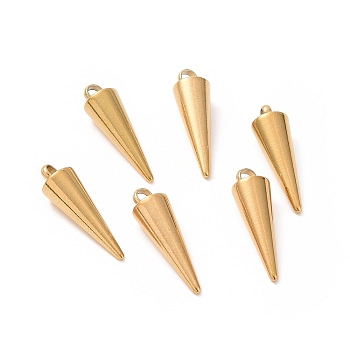 304 Stainless Steel Pendants, Spike/Cone, Golden, 18x5mm, Hole: 2mm.