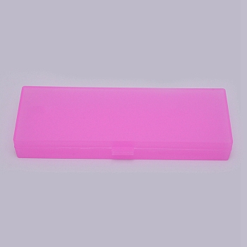 Polypropylene(PP) Box, Frosted, Flip Cover Box, Rectangle, Magenta, 6.6x18.1x2.4cm, Inner Size: 6x17.9cm