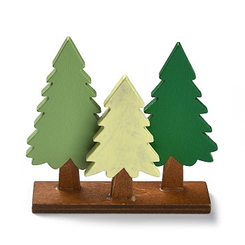 Christmas Theme Ornaments, Wooden Christmas Tree Home Desktop Display Decoration, Colorful, 89.5x23.5x91mm