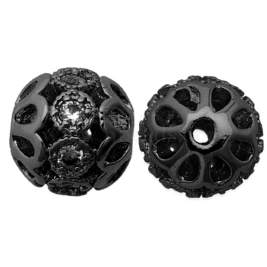 Electrophoresis Black Flower Brass Spacer Beads