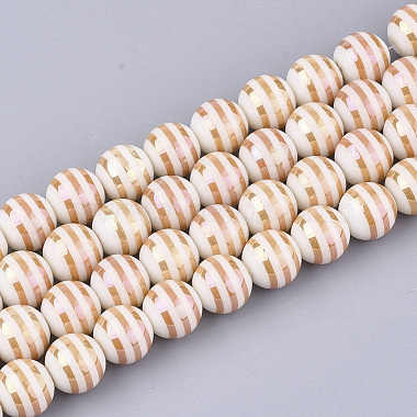10mm Orange Round Glass Beads