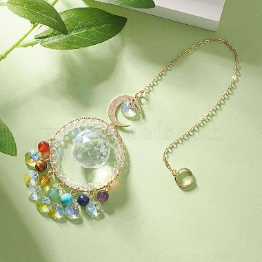 Natural Gemstone Bead Pendant Decorations(HJEW-TA00014)-5