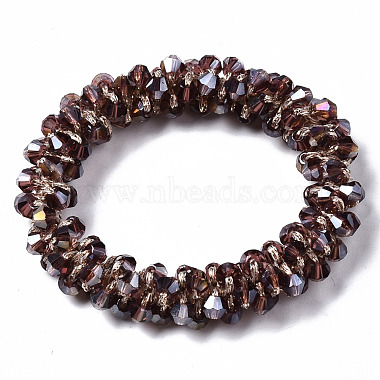 Faceted Transparent Glass Beads Stretch Bracelets(BJEW-S144-001B-02)-2