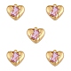 5 pièces charme en laiton coeur avec zircon cubique rose pendentif saint valentin amour pendentif à breloque pour bijoux boucle d'oreille faisant de l'artisanat(JX384A)-1