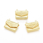 Brass Locket Pendants, Photo Frame Charms for Necklaces, Bag, Golden, 16.8x21.8x3.5mm, Hole: 1mm(X-KK-G386-11G)