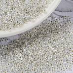 MIYUKI Round Rocailles Beads, Japanese Seed Beads, (RR551) Gilt Lined Opal, 15/0, 1.5mm, Hole: 0.7mm, about 27777pcs/50g(SEED-X0056-RR0551)