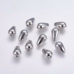 CCB Plastic Beads, teardrop, Platinum, 18x12mm, Hole: 2mm(CCB-G006-172P)