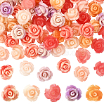 100Pcs 5 Colors Synthetic Coral Carved Beads, Dyed, Flower, Mixed Color, 10x10.5x8mm, Hole: 1mm, 20pcs/color(CORA-SP0001-14)
