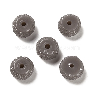 Opaque Resin Beads, Textured Rondelle, Slate Gray, 12x7mm, Hole: 2.5mm(RESI-B020-07S)