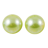 ABS Plastic Imitation Pearl Cabochons, Half Round, Green Yellow, 8x4mm(SACR-S738-8mm-Z18)