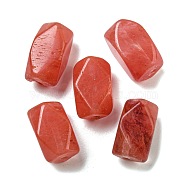 Cherry Quartz Glass Beads, Rectangle, Faceted, 19.5~22x12~13x12~13mm, Hole: 1.8mm(G-B070-09)