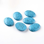 Oval Synthetic Turquoise Cabochons, Dyed, 40x30x8mm(G-I171-30x40mm-10)