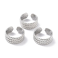 304 Stainless Steel Finger Rings, Cuff Rings, Long-Lasting Plated, Textured, Stainless Steel Color, US Size 6 3/4(17.1mm), 8mm(X-RJEW-L102-40P)