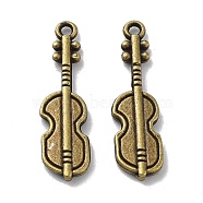 Tibetan Style Alloy Pendants, Cadmium Free & Lead Free, Violin, Antique Bronze, 26x7x2mm, Hole: 1.4mm, about 833pcs/1000g(FIND-G065-11AB)