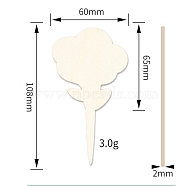 Flower-shaped Wooden Plant Inserting Labels, for Outdoor Flower Garden Sign Tags, PapayaWhip, 108x60x2mm(FIND-TAC0003-17)