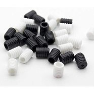Gorgecraft Plastic Adjustment Lanyard Buckle, Anti Slip Cord Buckles, Rope Adjuster, Black & White, 10x6mm, 100pcs/set(AJEW-GF0001-07)