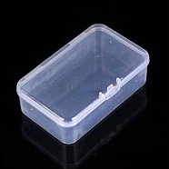 Transparent Plastic Box with Hinged Lid, for DIY Art Craft, Nail Diamonds, Bead Storage, Rectangle, Clear, 8.8x5.5x2.8cm(CON-YW0001-43)