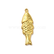 304 Stainless Steel Pendants, Fish Charm, Real 18K Gold Plated, 22.5x7x2.5mm, Hole: 1.2mm(STAS-Q322-21G)